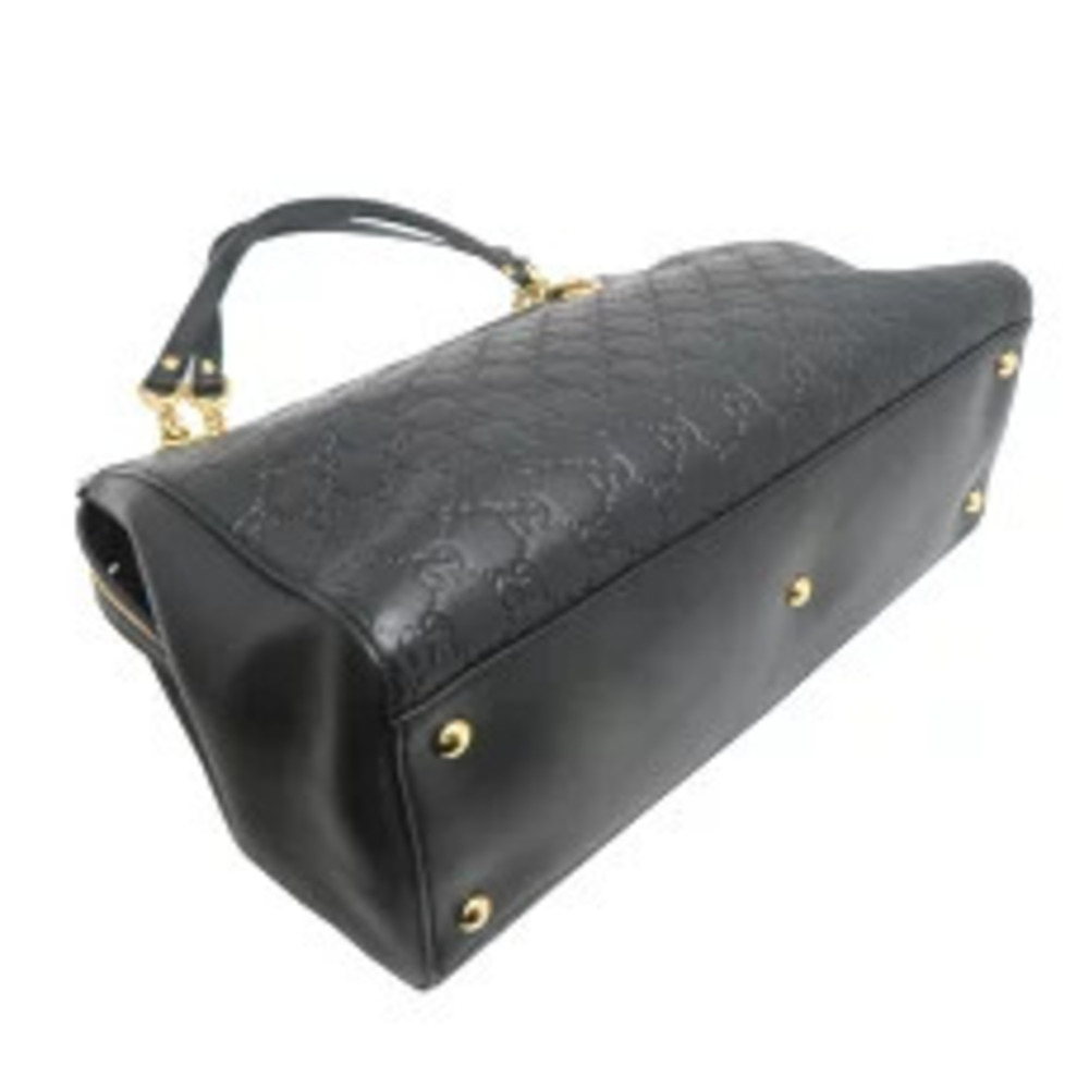 Gucci Guccissima Chain Shoulder Tote Bag Leather Black - Picture 3 of 6